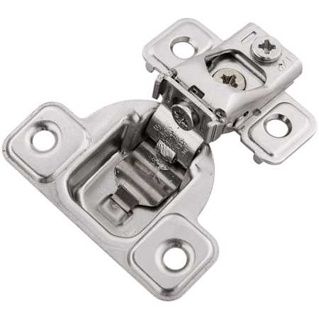 Hickory Hardware 1/2 Inch Overlay Concealed Euro Cabinet Door Hinge with 106 Degree Opening Angle and Self Close Function - Pair Polished Nickel