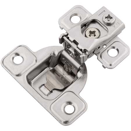 Hickory Hardware 3/4 Inch Overlay Concealed Euro Cabinet Door Hinge with 106 Degree Opening Angle and Self Close Function - Pack of 10 Polished Nickel