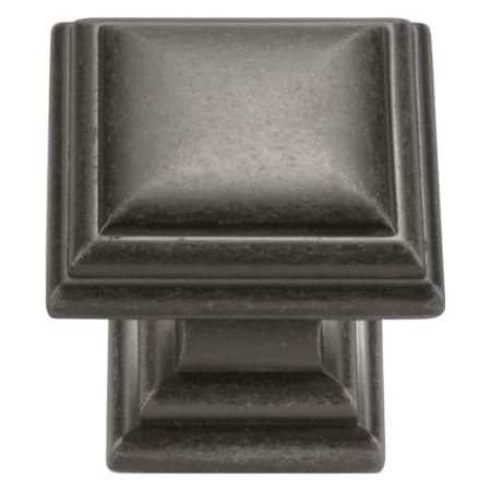 Hickory Hardware Somerset 1-1/8 Inch Square Vintage Cabinet Knob / Drawer Knob Black Nickel Vibed