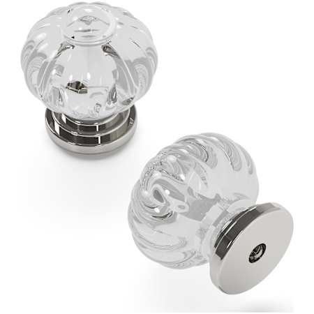 Hickory Hardware Crystal Palace 1-1/8"Vintage Crystal Style Acrylic Flower Round Cabinet Knob / Drawer Knob Polished Nickel