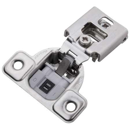 Hickory Hardware 1/2 Inch Overlay Screw-On Concealed European Cabinet Door Hinge with 95 Degree Opening Angle and Soft Close Function (Package of 2) Polished Nickel