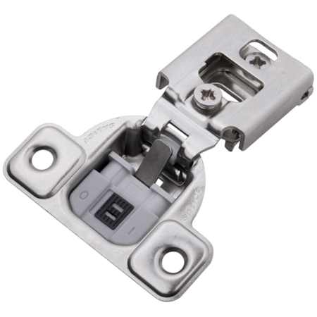 Hickory Hardware 3/4 Inch Overlay Concealed Euro Cabinet Door Hinge with 106 Degree Opening Angle and Soft Close Function - Pack of 10 Polished Nickel