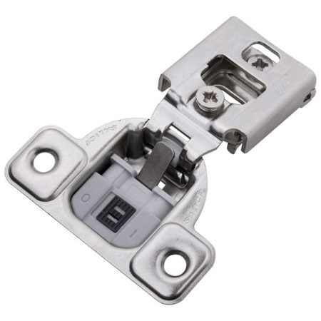 Hickory Hardware 3/4 Inch Overlay Screw-On Concealed European Cabinet Door Hinge with 95 Degree Opening Angle and Soft Close Function (Package of 2) Polished Nickel