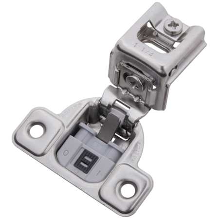 Hickory Hardware 1-1/4 Inch Overlay Concealed Euro Cabinet Door Hinge with 106 Degree Opening Angle and Soft Close Function - Pack of 10 Polished Nickel
