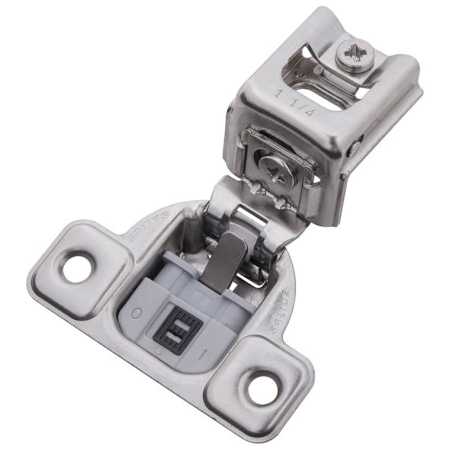 Hickory Hardware 1-1/4 Inch Overlay Screw-On Concealed European Cabinet Door Hinge with 95 Degree Opening Angle and Soft Close Function (Package of 2) Polished Nickel