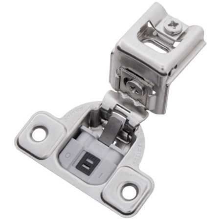 Hickory Hardware 1-3/8 Inch Overlay Concealed Euro Cabinet Door Hinge with 106 Degree Opening Angle and Soft Close Function - Pack of 10 Polished Nickel