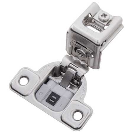 Hickory Hardware 1-3/8 Inch Overlay Screw-On Concealed European Cabinet Door Hinge with 95 Degree Opening Angle and Soft Close Function (Package of 2) Polished Nickel