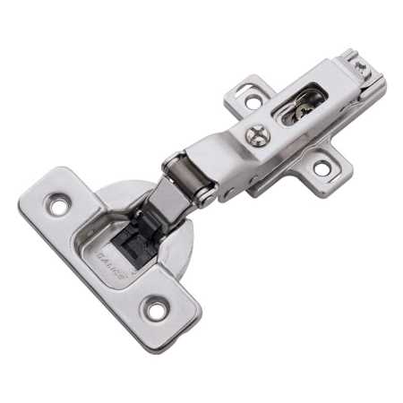 Hickory Hardware Partial Overlay Concealed Euro Cabinet Door Hinge with 105 Degree Opening Angle and Soft Close Function - Pack of 10 Bright Nickel