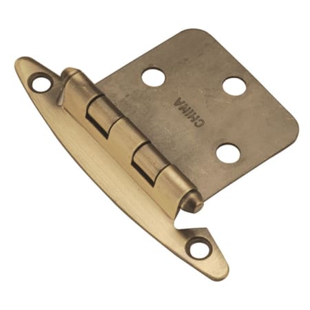 Hickory Hardware Variable Overlay Traditional Cabinet Door Hinge with 170 Degree Opening Angle - Pair Antique Brass