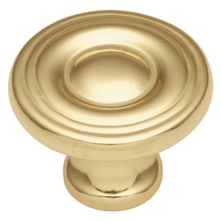 Hickory Hardware Eclipse 1-3/16 Inch Mushroom Cabinet Knob Polished Brass