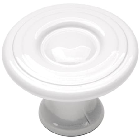 Hickory Hardware Pack of 25 - Conquest 1-3/16" Ringed Traditional Mushroom Cabinet Knobs / Drawer Knobs White