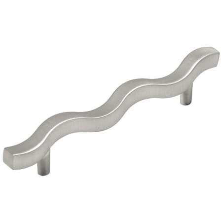 Hickory Hardware Pack of 10 - Metropolis 5-1/16" Center to Center Designer Wave Curved Cabinet Handles / Drawer Pulls Satin Nickel