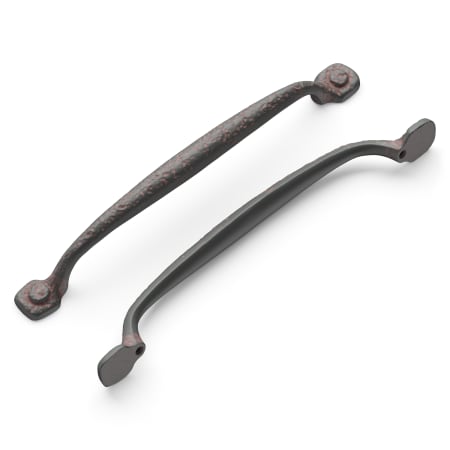 Hickory Hardware Refined Rustic Pack of (5) 7-9/16" Center to Center Vintage Hammered Cabinet Handles / Drawer Pulls Rustic Iron