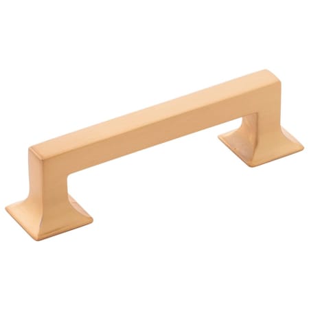 Hickory Hardware Studio 3-3/4" Center to Center Square Block Bold Cabinet Handle / Drawer Pull Brushed Golden Brass
