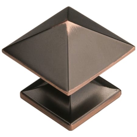 Hickory Hardware Studio Pack of (10) - 1 Inch Square Pyramid Top Cabinet Knobs / Drawer Knobs Oil Rubbed Bronze Highlighted