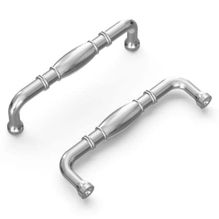 Hickory Hardware Williamsburg 3-3/4" Center to Center Traditional Rustic Farmhouse Cabinet Handle / Drawer Pull Chrome