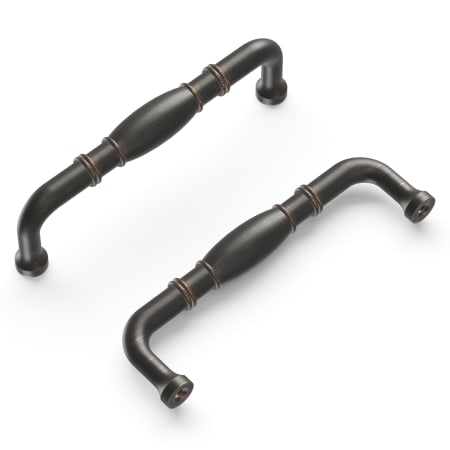 Hickory Hardware Williamsburg 3-3/4" Center to Center Traditional Rustic Farmhouse Cabinet Handle / Drawer Pull Venetian Bronze