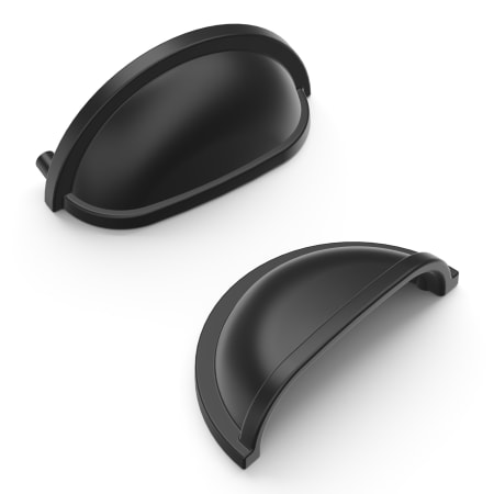 Hickory Hardware Williamsburg 3" Center to Center Traditional Rustic Farmhouse Cabinet Cup Handle / Drawer Cup Pull Matte Black