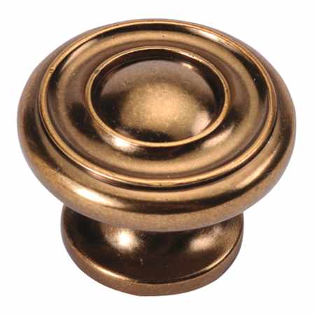 Hickory Hardware Pack of 10 - Cottage 1-1/2" Country Farmhouse Round Mushroom Cabinet Knobs / Drawer Knobs Antique Rose Gold