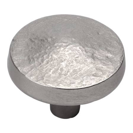 Hickory Hardware Bedrock 1-1/4" Rustic Raw Forge Look Round Cabinet Knob / Drawer Knob Flat Nickel