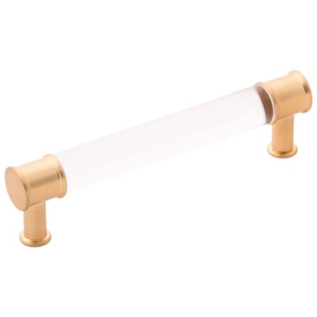 Hickory Hardware Midway 5-1/16 Inch (128mm) Center to Center Acrylic Clear Bar Cabinet Handle / Drawer Pull Crysacrylic with Brushed Golden Brass