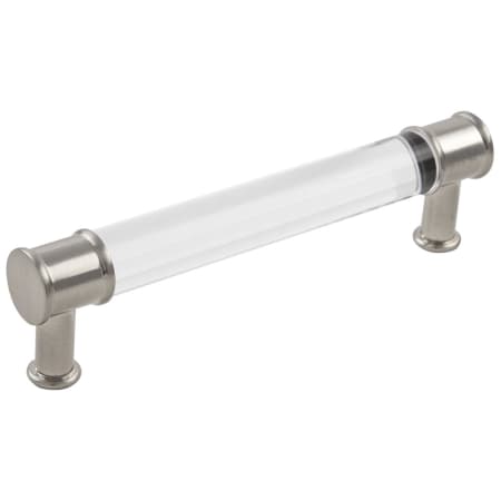 Hickory Hardware Pack of 10 - Midway 5-1/16" Center to Center Modern Clear Acrylic Bar Cabinet Handles / Drawer Pulls Crysacrylic / Satin Nickel