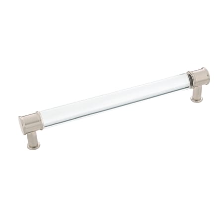 Hickory Hardware Midway 7 9/16" (7.563") Center to Center Modern Acrylic Bar Cabinet Pull / Drawer Handle Crysacrylic with Satin Nickel