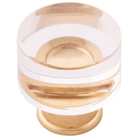 Hickory Hardware Midway 1-1/4" Chic Acrylic Clear Round Button Cabinet Knob / Drawer Knob Crysacrylic with Brushed Golden Brass