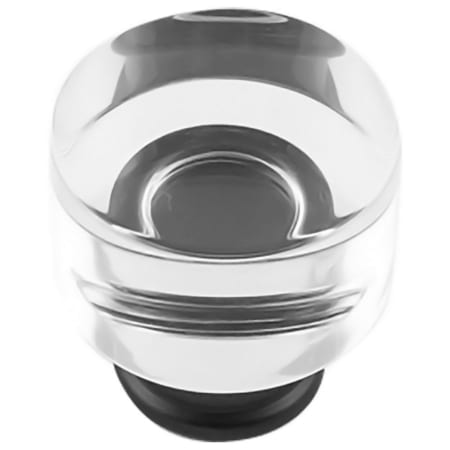 Hickory Hardware Midway Pack of (10) 1-1/4" Chic Acrylic Clear Round Button Cabinet Knobs / Drawer Knobs Crysacrylic / Matte Black
