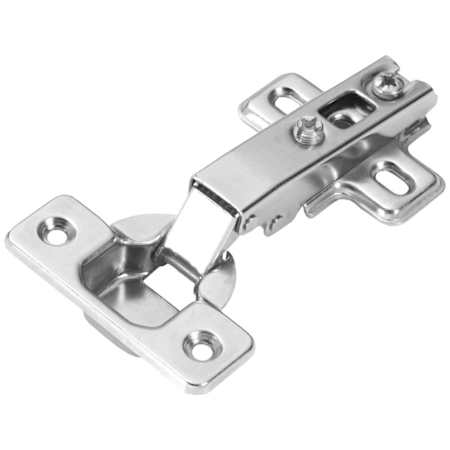 Hickory Hardware Full Overlay Concealed Euro Cabinet Door Hinge with 105 Degree Opening Angle and Self Close Function - Pack of 10 Polished Nickel