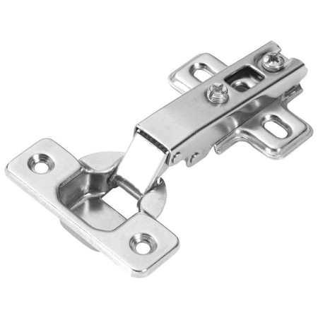 Hickory Hardware Full Overlay Concealed Euro Cabinet Door Hinge with 105 Degree Opening Angle and Self Close Function - Single Hinge Polished Nickel
