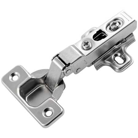 Hickory Hardware Partial Overlay Concealed Euro Cabinet Door Hinge with 105 Degree Opening Angle and Self Close Function - Single Hinge Polished Nickel