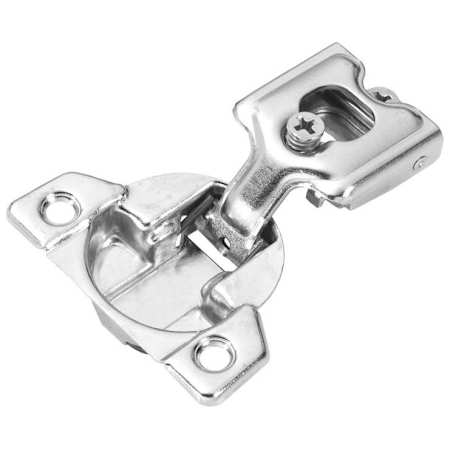 Hickory Hardware 3/4 Inch Overlay Screw-On Concealed European Cabinet Door Hinge with 105 Degree Opening Angle and Self Closing Function - Single Hinge Polished Nickel