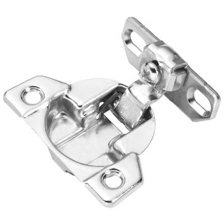 Hickory Hardware Full Overlay Screw-On Concealed European Cabinet Door Hinge with 105 Degree Opening Angle and Self Closing Function - Single Hinge Polished Nickel