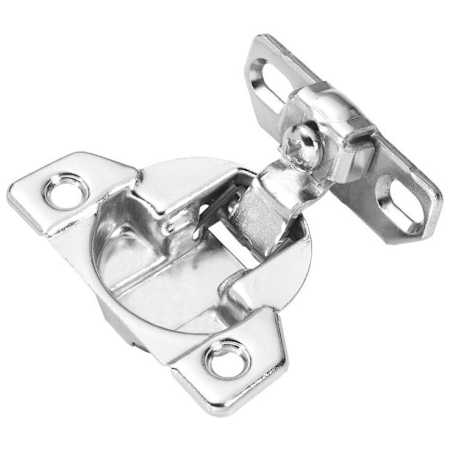 Hickory Hardware 1-3/8 Inch Overlay Concealed Euro Cabinet Door Hinge with 108 Degree Opening Angle and Self Close Function - Single Hinge Polished Nickel