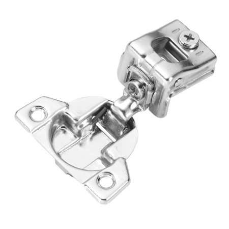 Hickory Hardware 1-1/4 Inch Overlay Concealed Euro Cabinet Door Hinge with 108 Degree Opening Angle and Self Close Function - Pack of 10 Bright Nickel
