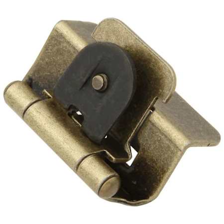 Hickory Hardware 1/2 Inch Overlay Wrap Cabinet Door Hinge with 170 Degree Opening Angle and Self Close Function - Pack of 20 Antique Brass
