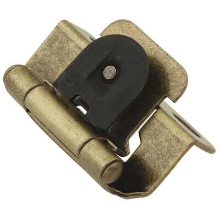 Hickory Hardware 1/2 Inch Overlay Wrap Cabinet Door Hinge with 170 Degree Opening Angle and Self Close Function - Pack of 20 Antique Brass