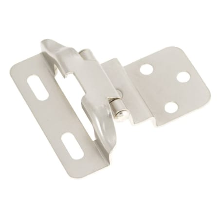 Hickory Hardware 1/4 Inch Overlay Surface Semi-Concealed 3/8 Offset Self-Closing Part Wrap Cabinet Door Hinge (Package of 2) Satin Nickel