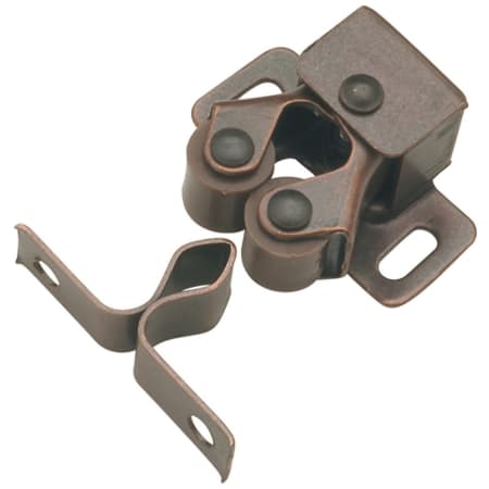 Hickory Hardware Pack of (25) - 15/16" Center to Center Cabinet Roller Catch with Strike Plate Statuary Bronze