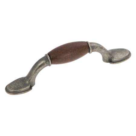 Hickory Hardware Tranquility 3 Inch Center to Center Handle Cabinet Pull Black Nickel Vibed with Dark Wood