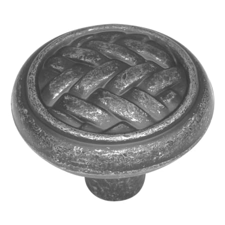 Hickory Hardware Catamaran 1-1/4" Round Rustic Basketweave Coastal Mushroom Cabinet Knob / Drawer Knob Vibra Pewter