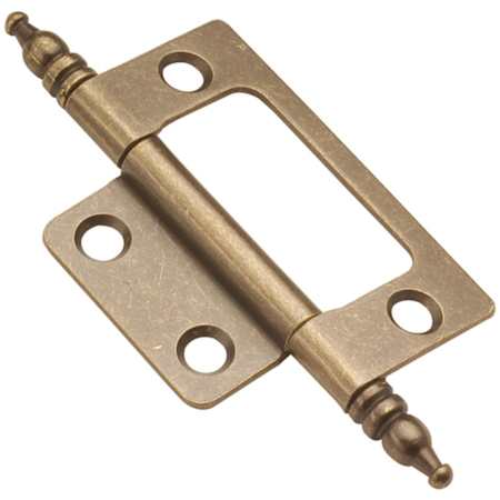 Hickory Hardware 3-1/8" Full Inset Butt Cabinet Door Hinge - Pack of 20 Antique Brass