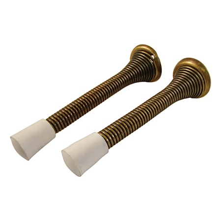 Hickory Hardware 3-1/4 Inch Baseboard Mounted Spring Door Stop Antique Brass