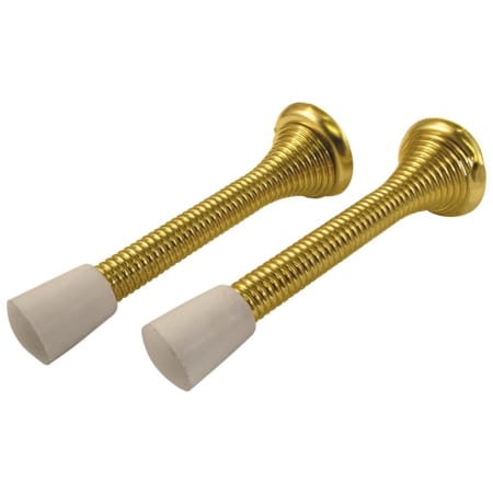 Hickory Hardware Pack of 25 - 3-1/4 Inch Baseboard Mounted Spring Door Stop Bright Brass