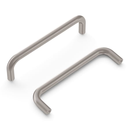 Hickory Hardware Contemporary 4" Center to Center Wire Cabinet Handle / Drawer Pull Satin Nickel