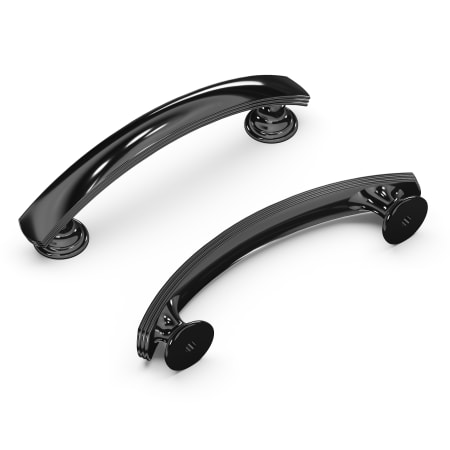 Hickory Hardware American Diner Pack of (10) - 3" (76mm) Center to Center Arched Bar Vintage Classic Cabinet Handles / Drawer Pulls Black Nickel