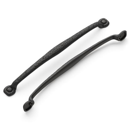 Hickory Hardware Pack of 5 - Refined Rustic 18" Center to Center Raw Blacksmith Style Cabinet Handles / Drawer Pulls Black Iron