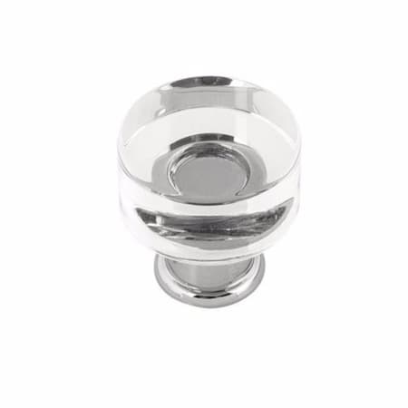 Hickory Hardware Midway 1" Chic Acrylic Clear Round Button Cabinet Knob / Drawer Knob Crysacrylic/Chrome