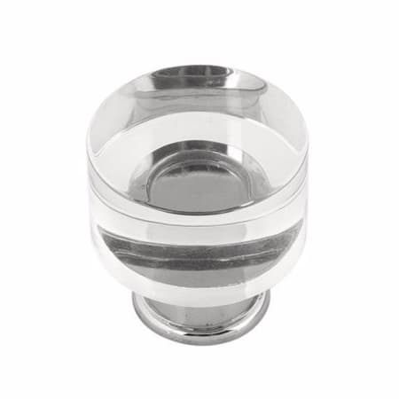 Hickory Hardware Midway 1-1/4" Chic Acrylic Clear Round Button Cabinet Knob / Drawer Knob Crysacrylic/Chrome